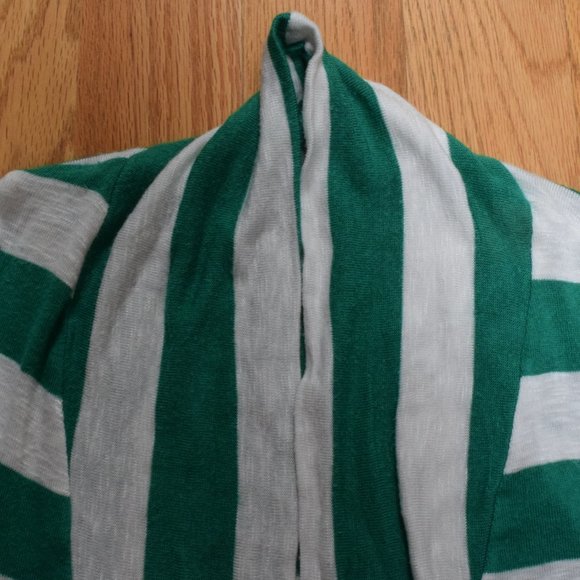 Short-Sleeve Striped Open Cardigan in Women's S - Picture 2 of 6